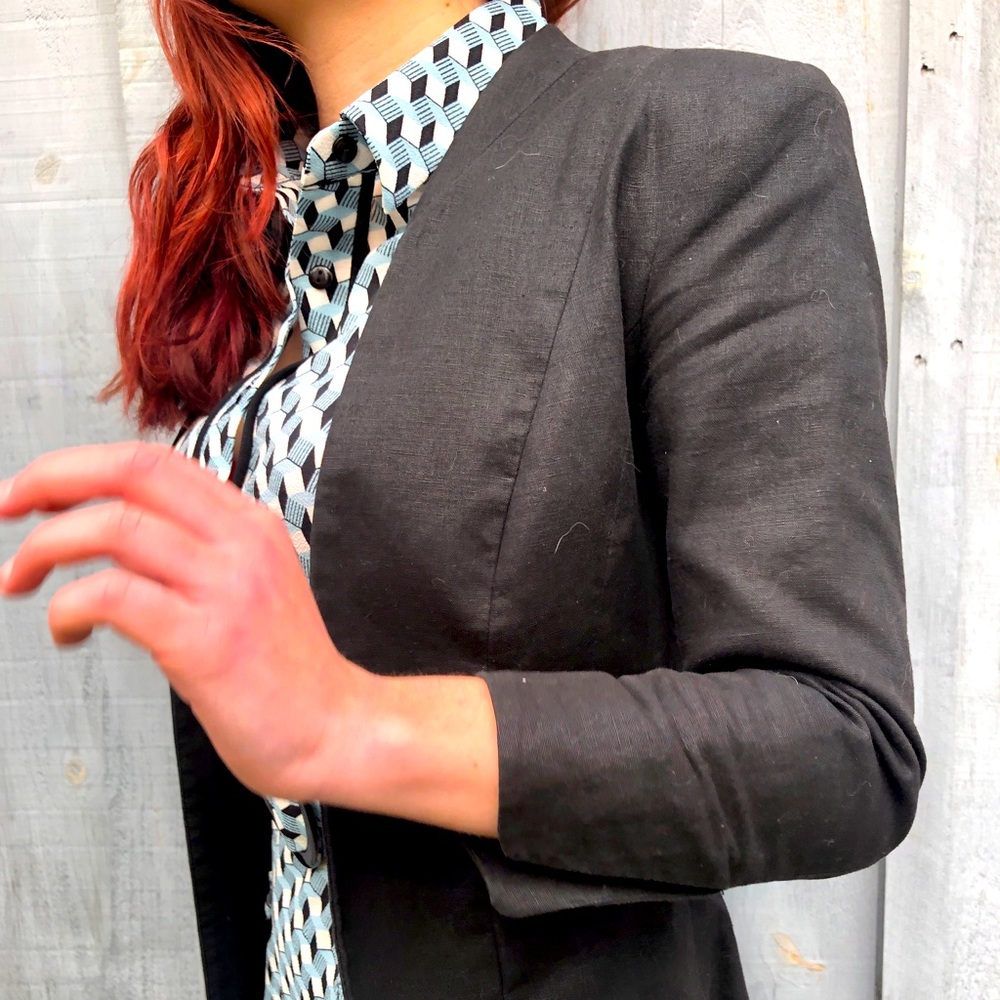 Black Linen Blazer